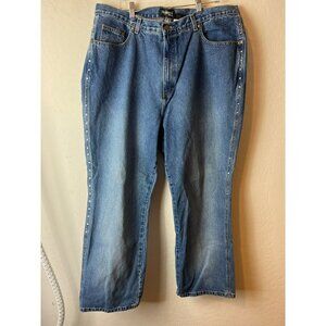 Style & Co. Women 100% Cotton Heavyweight Jeans Fully Studded Side Leg Sz 22WR